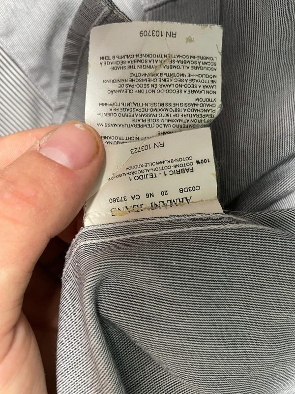 Camisa Armani Jeans Talla XL Color Gris ref 10437