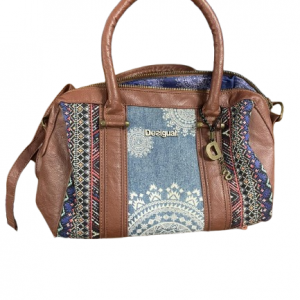 Bolso Desigual Color Azul Tejido Algodon Ref 10477